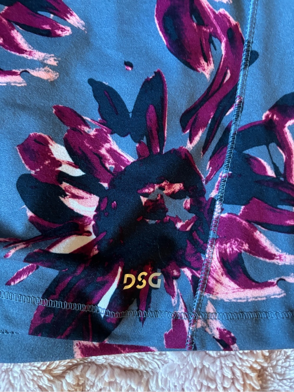 DSG Womens dusty blue and Floral Racerback Tank Top - Pink & Plum Print - Picture 4 of 4